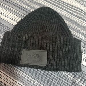 Authentic Coach Black Ribbed Knit Beanie